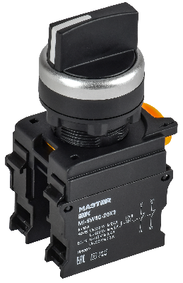 Переключатель 3 положения 2NO чёрный MASTER