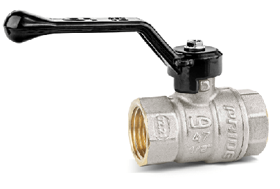 Кран шаровой латунный никелированный 47.32.В-В.Р Ду 32 Ру 25 рычаг