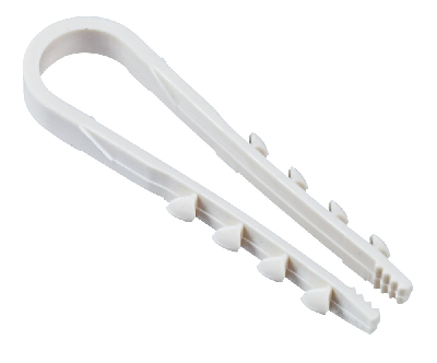 Дюбель-хомут 5-10мм для круглого кабеля нейлон белый (25шт/упак) IEK
