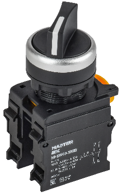 Переключатель длин. ручка 2 полож. 1NO+1NC чёрный MASTER