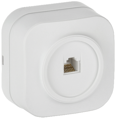 GLORY Розетка для открытой установки компьютерная RJ45 кат.5E РК10-ХБм белый матовый IEK