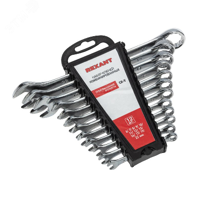 Набор ключей комбинированных (6-14, 17, 19, 22 мм), (упак - 12 шт.), СrV