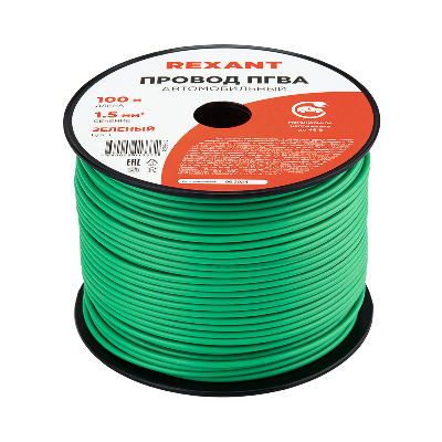 Провод ПГВА 1х1,50мм2, зеленый, 100 м