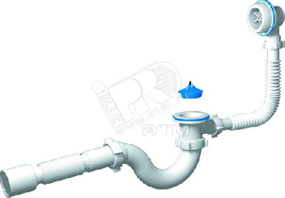Сифон для ванны АНИ Варяг 1 1/2' х 40 пластмассовый выпуск с гибкой трубой 40х50