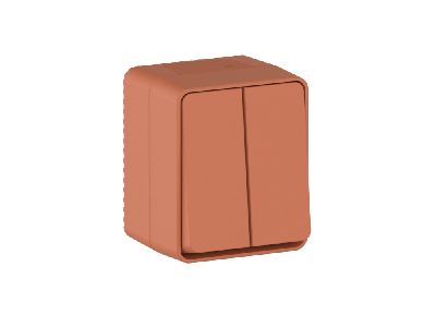 AtlasDesign PROFI IP54 О/У 2-клавишный ВЫКЛЮЧАТЕЛЬ 10 АХ, ТЕРРАКОТОВЫЙ