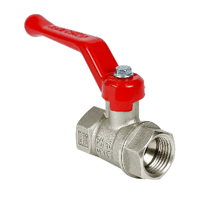 Кран шаровой N/P59 для ГАЗА 1/2 ВР/ВР ручка-рычаг, латунный НИКЕЛИР-Й 11Б27фтМ (96/24)