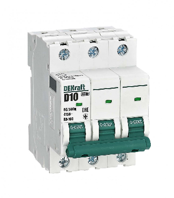 Выключатель автоматический ВА-103 3Р 10А D 6кА новый