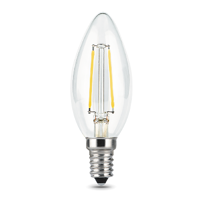 Лампа светодиодная филаментная LED 7 Вт 580 лм 4100К AC185-265В E14 свеча нейтральный  Black Filament Gauss