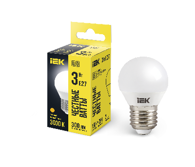 Лампа светодиодная G45 шар 3Вт 230В 3000К E27