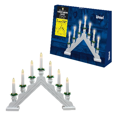 Фигура светодиодная ''Новогодняя горка'' 39 5х30 5см ULD-L7101-007/SWA WARM WHITE IP20 WHITE BRIDGE 7 светодиодов Теплый Корпус белый Материал пластик