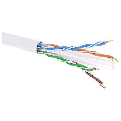 Витая пара U/UTP 4 пары CAT 6 нг(А)-LSLTx белый коробка 305м