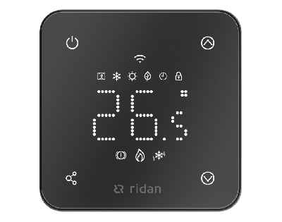 Термостат комнатный сенсорный встраиваемый Rsmart-FB с Wi-Fi подключением черный
