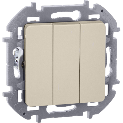 Выключатель 3-клавишный 10АХ слоновая кость INSPIRIA