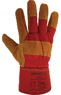 Перчатки спилковые комбинированные с усиленным наладонником  на флисовой подкладке ArmProtect SK320. р.11