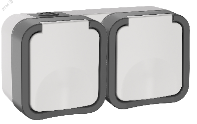 Розетка 2-местная горизонтальная TORS 16А IP55 белый