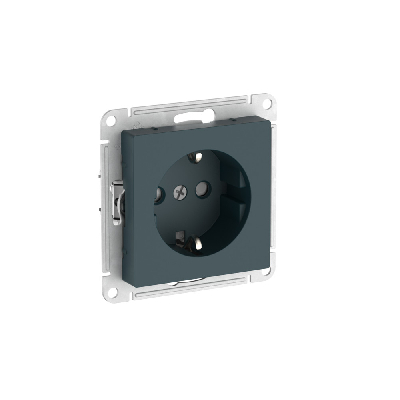 ATLASDESIGN РОЗЕТКА с заземлением со шторками, 16А, быстрозажимные клеммы, ИЗУМРУД
