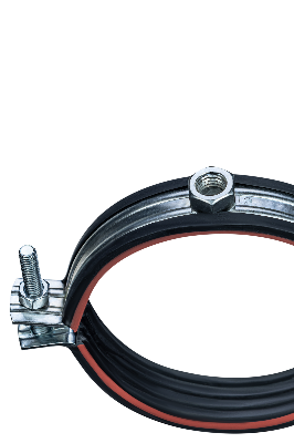 Хомут высокой нагрузки Mayer  д/труб Ф132 (132-138мм) гайка М16 и уплотн. с красной полосой