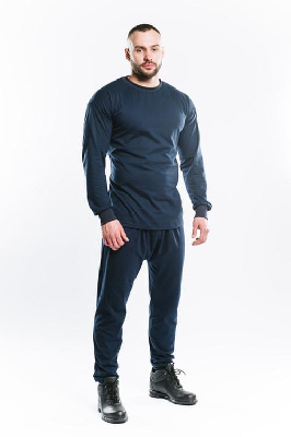 Бельё нательное термостойкое мужское (фуфайка+кальсоны) для защиты от термических рисков электрической дуги 12 кал/см2 БНТм 616W цвет темно-синий, р. 112-116/170-176