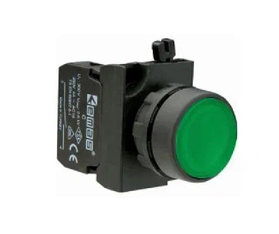 Кнопка 1НО, зеленый цвет, серия CP 250В AC, 4А , IP65