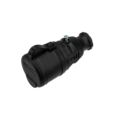 Розетка переносная с защитной крышкой каучук 16А IP44 черная