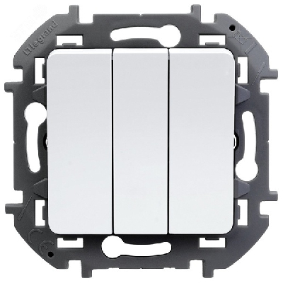 Выключатель 3-клавишный 10АХ белый INSPIRIA