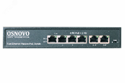 Коммутатор неуправляемый PoE 6 портов 10/100 Мб/с 1хPoE до 30В