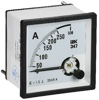Амперметр Э47 250/5А класс точности 1,5 72х72 мм