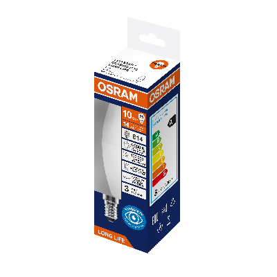 Лампа светодиодная свеча 10Вт 806Лм 4000К Е14 170-250В OSRAM LONG LIFE