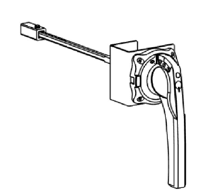 ВЫНОСНАЯ СТАНДАРТНАЯ ЧЁРНАЯ ПОВОРОТНАЯ РУКОЯТКА ДЛЯ ФРОНТАЛЬНОЙ УСТАНОВКИ НА SD160-250