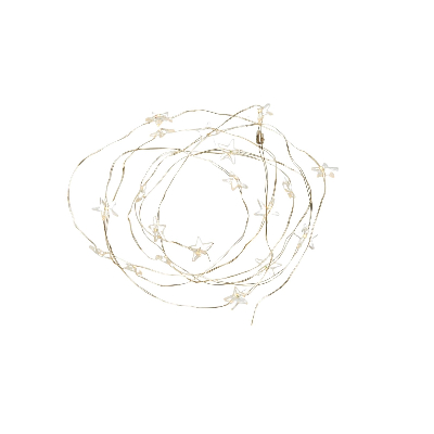 Гирлянда светодиодная на батарейках 2AA не в/к Звездочки мини 19м 20 светодиодов Теплый прозрачный провод ULD-S1900-020/STB/2AA WARM WHITE IP20 STARS MINI