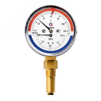Термоманометр радиальный ТМТБ-31Р.2, 0...150С, 0...0,6 МРа 1/2' кл.2.5