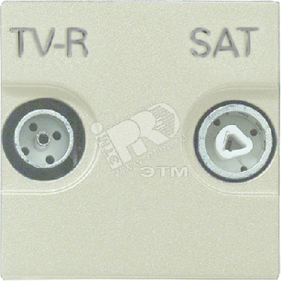 Zenit Розетка телевизионная TV-R-SAT одиночная с накладкой шампань