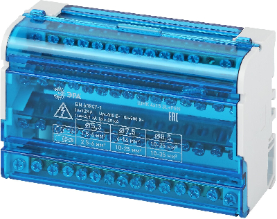 Шины на DIN-рейку в корпусе (кросс-модуль) ШНК 4х15 3L+PEN