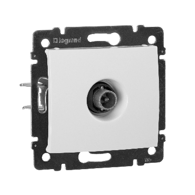 Розетка TV проходная белый VALENA