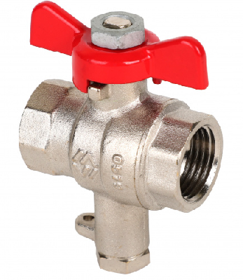 Кран шаровой 1/2' для подключения датчика температуры