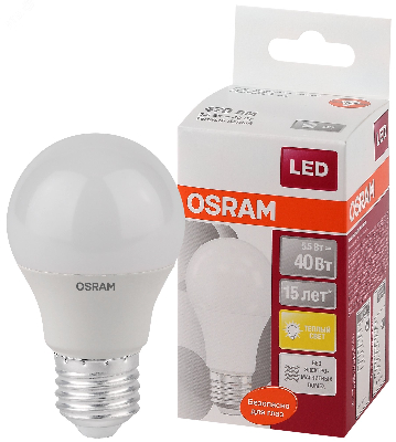 Лампа светодиодная LED 5.5Вт E27 LS CLA40 FR теплый матовая Osram