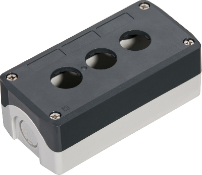 Пост кнопочный , 3 отверстия, серый