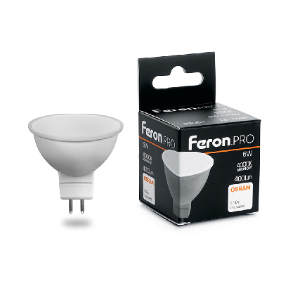 Лампа светодиодная LED 6вт 230в GU5.3 белый Feron.PRO
