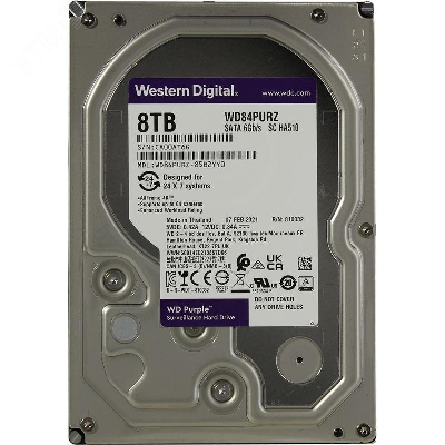 Жесткий диск 8TB Purple 3.5'', SATAIII, 5640 об/мин, 128 МБ