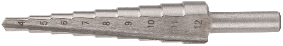 Сверло ступенчатое HSS (Р6М5) по металлу, 9 ступеней, 4-12 мм