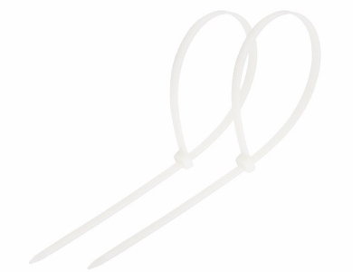 Хомут-стяжка кабельная нейлоновая 150x3,6 мм, белая, 100 шт