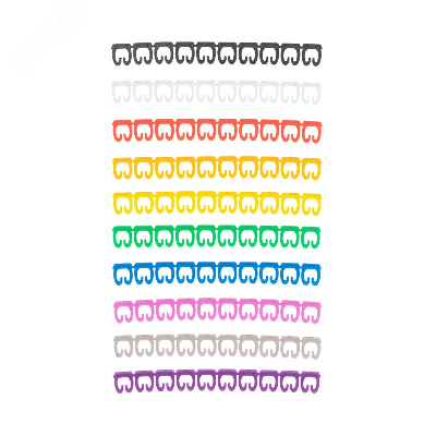 Кабельный маркер (клипса),  4...6 мм, цифры 0-9, 10 цветов, блистер (MR-55), REXANT