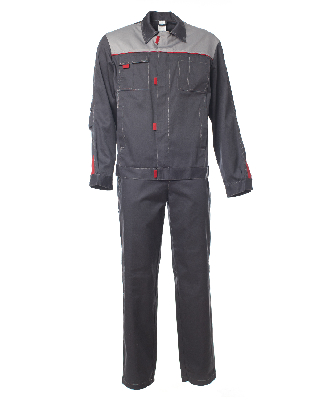 Костюм Фаворит летний куртка ткань, брюки, темно-серый с серым 48-50 96-100,170-176