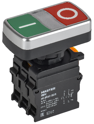 Кнопка I-O с подсветкой d=22мм 1NO+1NC MASTER