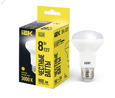 Лампа светодиодная LED рефлекторная 8вт E27 R63 тепло-белый ECO