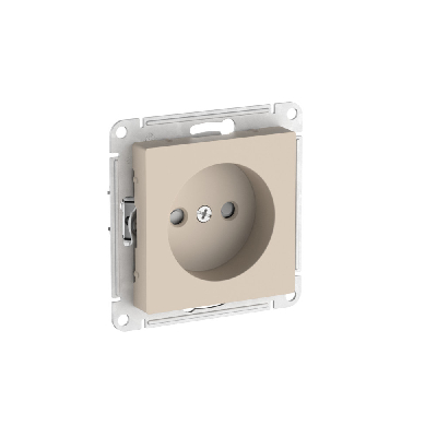 ATLASDESIGN РОЗЕТКА без заземления со шторками, 16А, быстрозажимные клеммы, ПЕСОЧНЫЙ