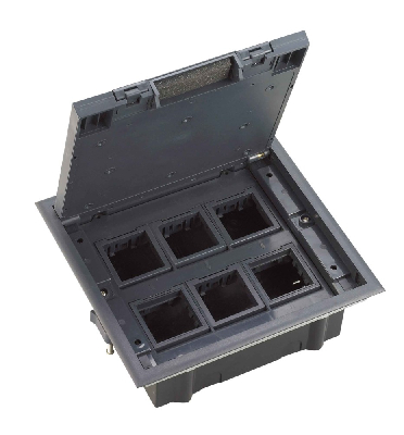 Люк MultiDeS на 12 модулей IP40 для фальшпола с монтажной коробкой тип MDK10