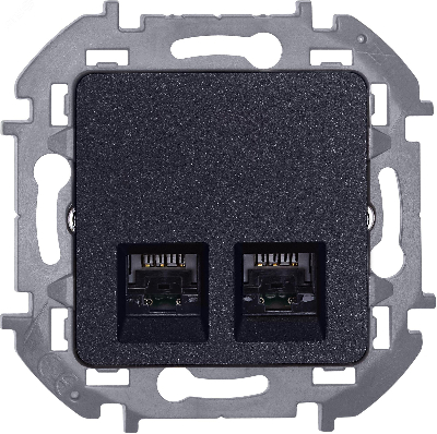 INSPIRIA розетка двойная RJ 45  категория 5e  UTP  антрацит