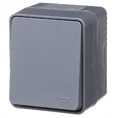 AtlasDesign PROFI IP54 О/У 1-клавишный кнопочный ВЫКЛЮЧАТЕЛЬ 10 АХ, АНТРАЦИТ