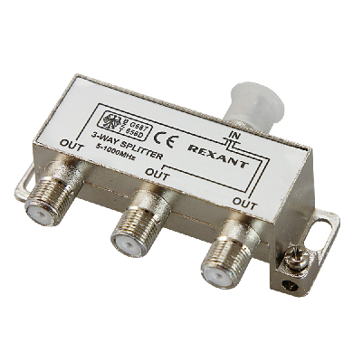 Делитель ТВ х 3 под F разъем, 5-1000МГц